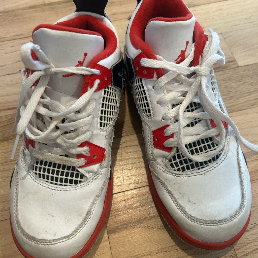 Nike Air Jordan Kids White And Red Sneakers